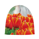 Red And Yellow Tulip Print Beanie