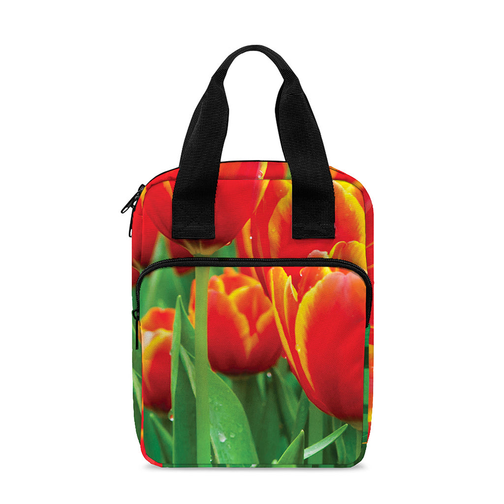 Red And Yellow Tulip Print Bible Tote Bag