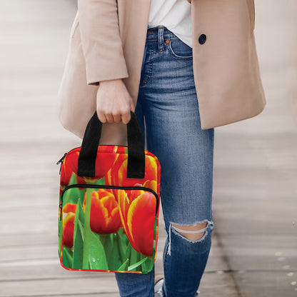 Red And Yellow Tulip Print Bible Tote Bag