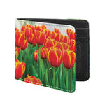 Red And Yellow Tulip Print Bifold Wallet