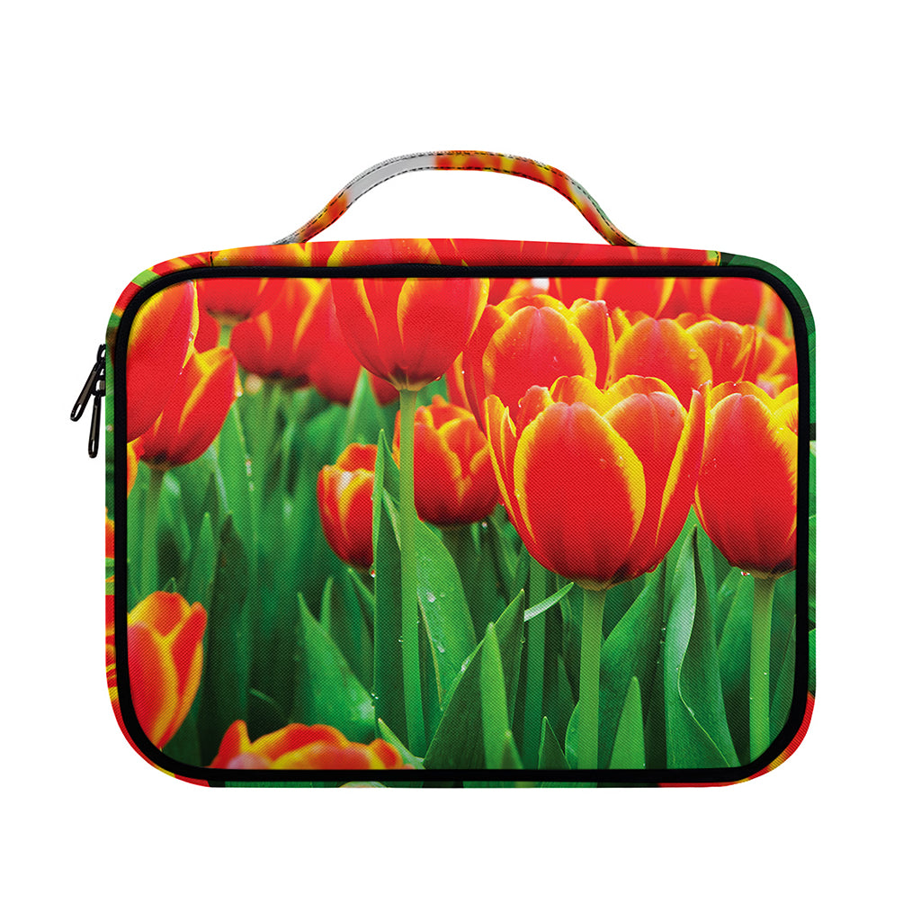Red And Yellow Tulip Print Briefcase Bible Bag