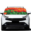 Red And Yellow Tulip Print Car Windshield Snow Cover