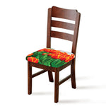 Red And Yellow Tulip Print Chair Cushion Cover