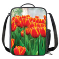 Red And Yellow Tulip Print Crossbody Lunch Bag