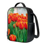 Red And Yellow Tulip Print Crossbody Lunch Bag