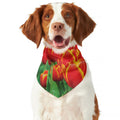 Red And Yellow Tulip Print Dog Bandana