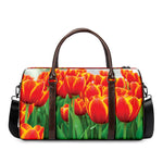 Red And Yellow Tulip Print Duffle Bag