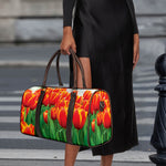 Red And Yellow Tulip Print Duffle Bag
