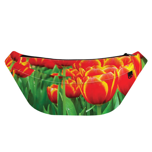 Red And Yellow Tulip Print Fanny Pack