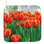 Red And Yellow Tulip Print Hand Towel