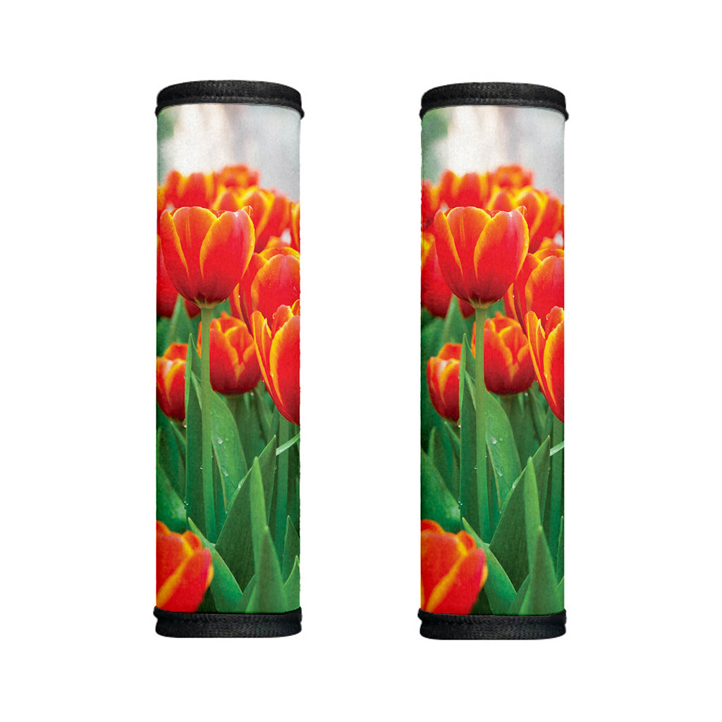 Red And Yellow Tulip Print Handle Covers