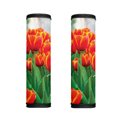 Red And Yellow Tulip Print Handle Covers