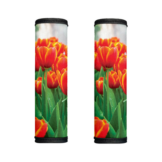 Red And Yellow Tulip Print Handle Covers