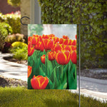 Red And Yellow Tulip Print House Flag