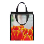 Red And Yellow Tulip Print Insulated Lunch Tote