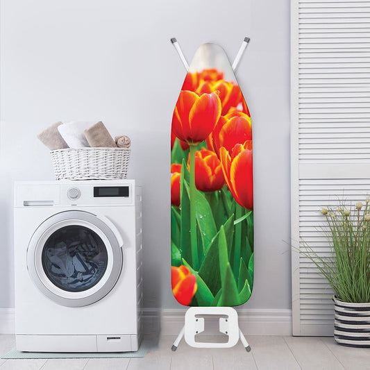 Red And Yellow Tulip Print Ironing Board Cover