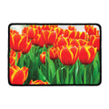 Red And Yellow Tulip Print Kitchen Mat