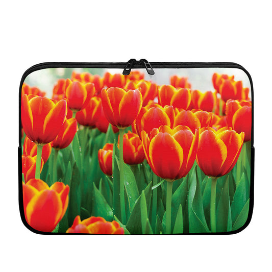 Red And Yellow Tulip Print Laptop Sleeve