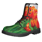 Red And Yellow Tulip Print Backpack