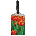 Red And Yellow Tulip Print Luggage Tag