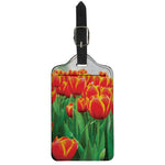 Red And Yellow Tulip Print Luggage Tag