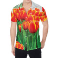 Red And Yellow Tulip Print Men's Shirt