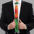 Red And Yellow Tulip Print Necktie