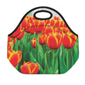 Red And Yellow Tulip Print Neoprene Lunch Bag