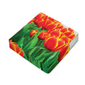 Red And Yellow Tulip Print Outdoor Seat Cushion Cover
