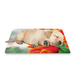 Red And Yellow Tulip Print Pet Cooling Mat Cover