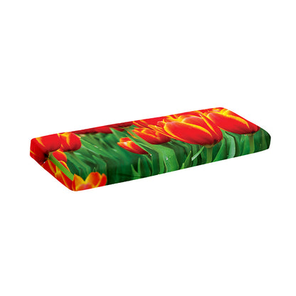 Red And Yellow Tulip Print Piano Keyboard Cover