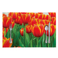 Red And Yellow Tulip Print Placemat
