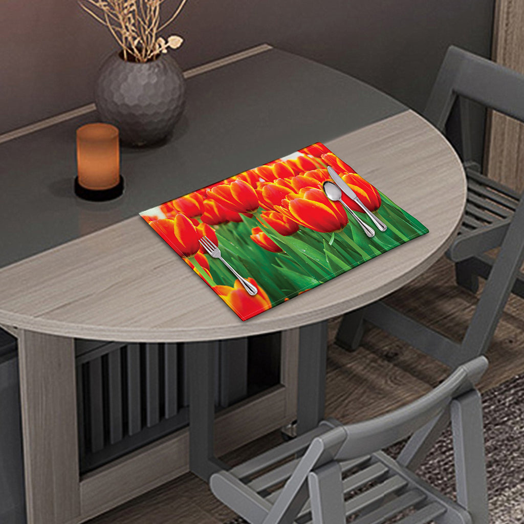 Red And Yellow Tulip Print Placemat