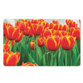 Red And Yellow Tulip Print Polyester Doormat