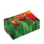 Red And Yellow Tulip Print Rectangle Tissue Box Cover