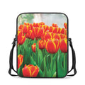 Red And Yellow Tulip Print Rectangular Crossbody Bag