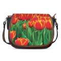 Red And Yellow Tulip Print Saddle Bag
