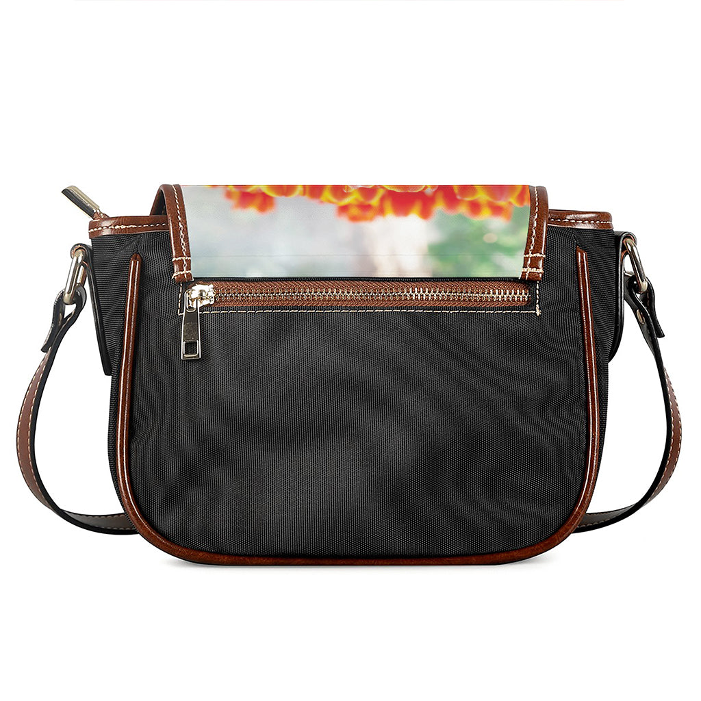 Red And Yellow Tulip Print Saddle Bag