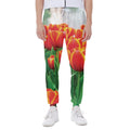 Red And Yellow Tulip Print Joggers