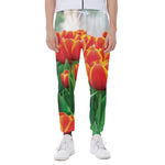 Red And Yellow Tulip Print Scuba Joggers