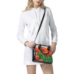 Red And Yellow Tulip Print Shoulder Handbag