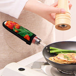 Red And Yellow Tulip Print Skillet Handle Cover