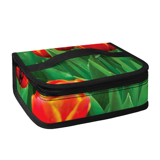 Red And Yellow Tulip Print Small Lunch Bag