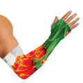 Red And Yellow Tulip Print Sun Protection Arm Sleeves