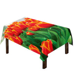 Red And Yellow Tulip Print Tablecloth