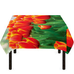 Red And Yellow Tulip Print Tablecloth