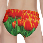 Red And Yellow Tulip Print Women's Panties