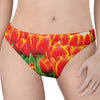 Red And Yellow Tulip Print Women's Thong