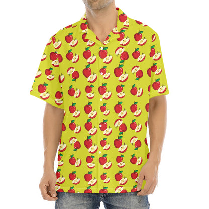 Red Apple Fruit Pattern Print Aloha Shirt