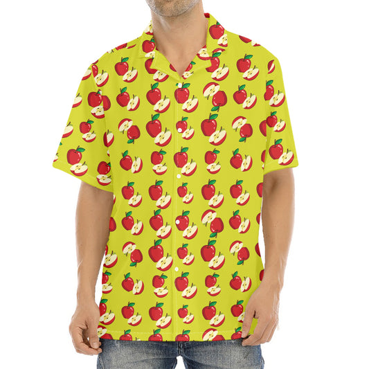 Red Apple Fruit Pattern Print Aloha Shirt